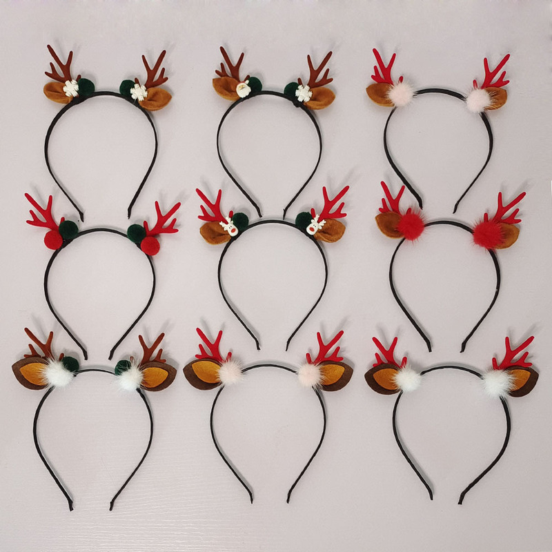 Christmas headband hairpin simulated elk antler headband adult and children performance dress holiday party cartoon headband