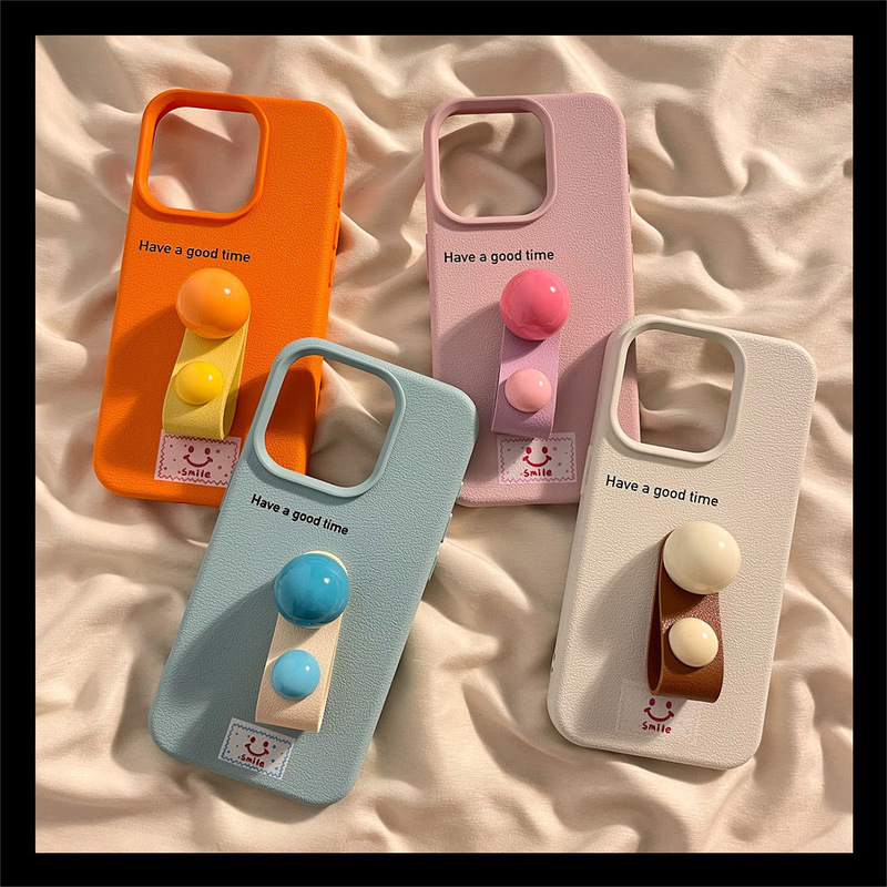 Ins style candy color ball ring suitable for iPhone15promax Apple 14 mobile phone case 13 new style 16 women