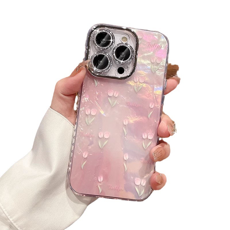Apple 15 mobile phone case ins cute glitter lens film butterfly IMD suitable for iphone15pro love tpu cover