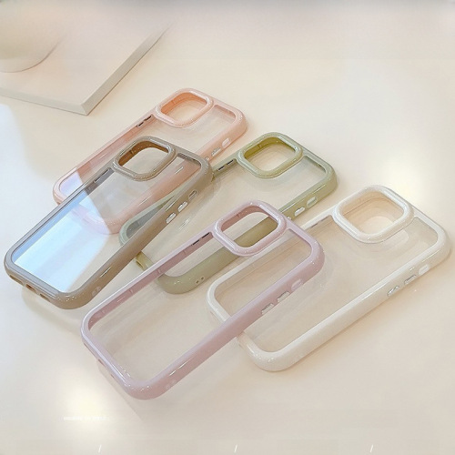 Cream color suitable for Apple 14 ProMax mobile phone case iPhone 13 acrylic 15 simple high-end 11 hard case