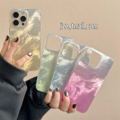 Feather yarn gradient tin foil suitable for Apple 14 mobile phone case iPhone13ProMax new 15 anti-fall 12 female anti-fall