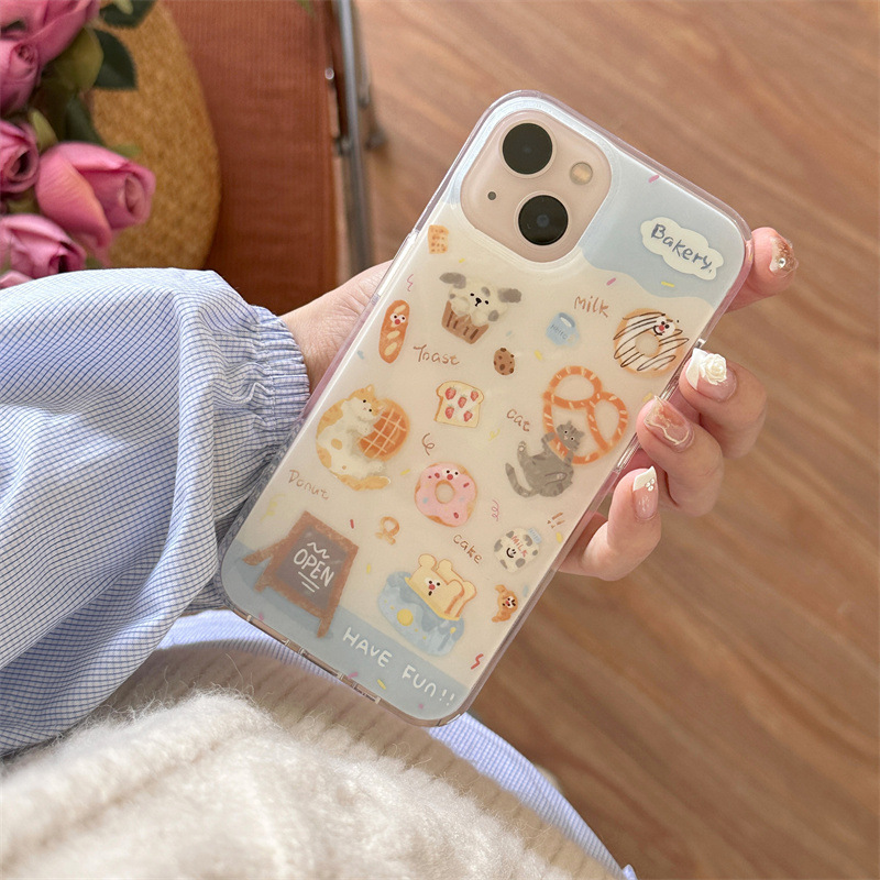 Cream Blue Bread Donut 13pro/15Promax mobile phone case suitable for Apple 14promax/12pro11