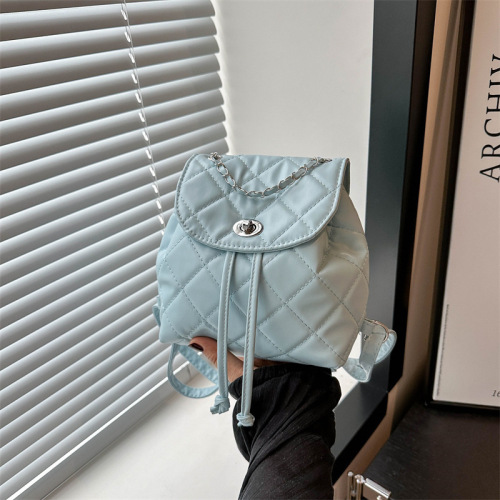 Korean style casual aesthetic chain portable small backpack 2024 spring and summer new style foreign style personality single shoulder cross-body backpack