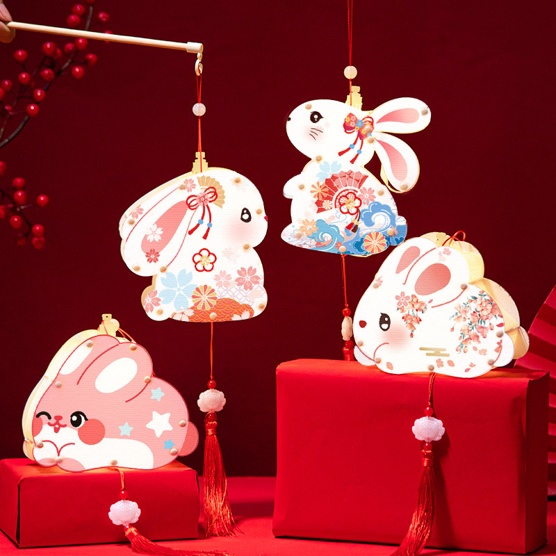 Mid-Autumn Lanterns Portable Rabbit Lanterns Finished Acrylic Lanterns