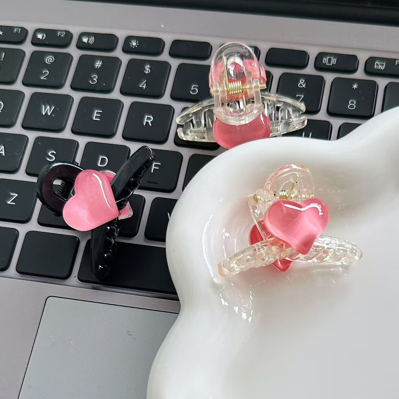 Sweet pink love small grabber hairpin simple fresh style girl side bangs hairpin hair accessories hairpin