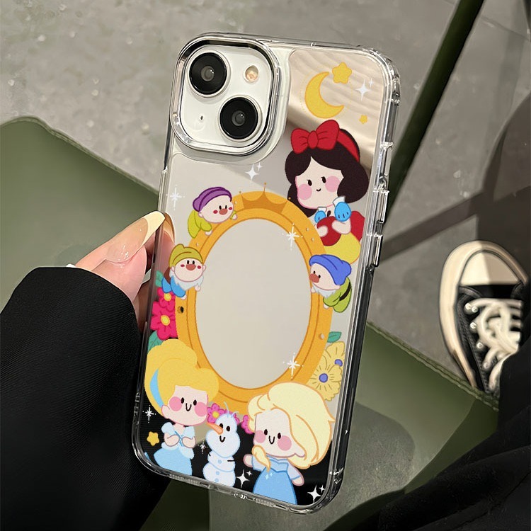 Magic mirror Snow White suitable for iPhone15promax mobile phone case 14 Apple 12 cartoon 11 mirror xs female