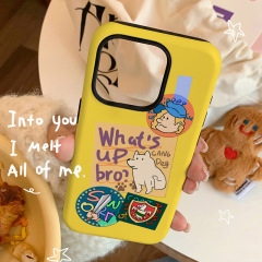Cartoon illustration film case two-in-one suitable for Apple 15pro mobile phone case 14pro/13/12XR soft shell and hard case