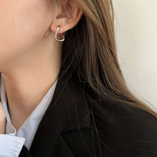 Design sense irregular hoop earrings women's earrings new style simple light luxury niche earrings