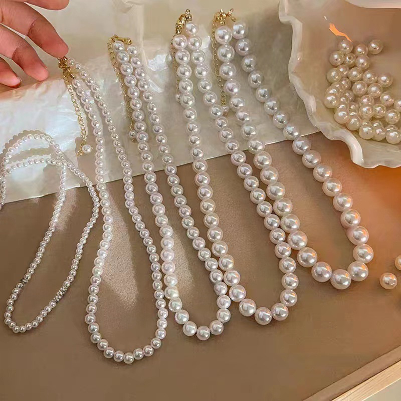Shijia quality Korean-style pearl necklace, light luxury French retro clavicle chain, new style, high-end necklace