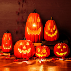 Halloween decoration large pumpkin lantern scene layout event amusement park supplies luminous ornaments shop window