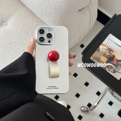 Niche ins high-end silver ring buckle suitable for iPhone15promax Apple 14 mobile phone case 13 women 12