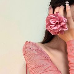 Hand flower large flower ring women's ring open ring dance props accessories