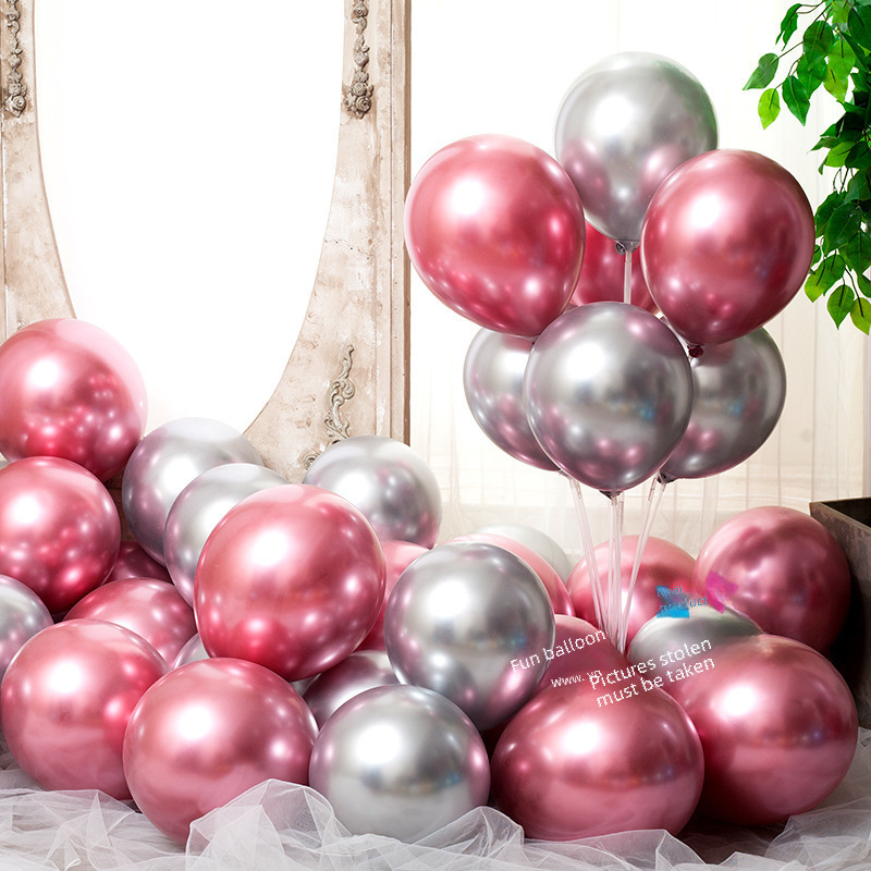 5 inches 10 inches 12 inches 18 inches Shuaian metallic latex balloons wedding party decoration metallic chrome balloons