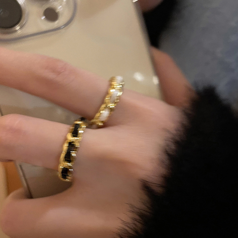 Xiaoxiangfeng leather braided open ring women's new trendy index finger ring niche design personalized joint ring