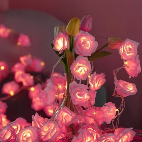 LED rose simulation festoon light string girl's heart creative lantern indoor romantic confession proposal atmosphere decorative light