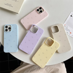 Japanese and Korean bows suitable for iphone15promax mobile phone case apple 14pro liquid silicone 13pro niche