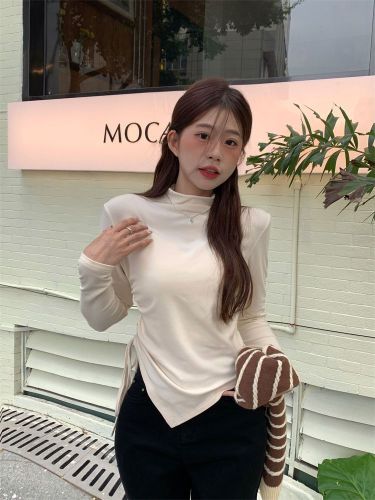 W503】Threaded polyester】(Free version on all platforms) Autumn and winter turtleneck bottoming long-sleeved T-shirt sexy top for women