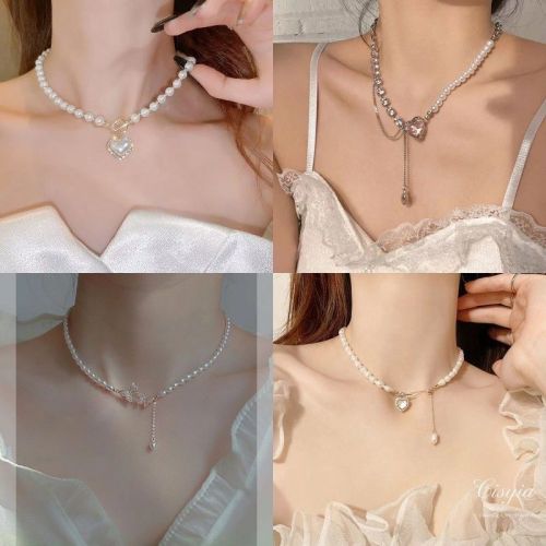 Pearl Necklace Women's Light Luxury Niche Design Advanced  Popular Love Gentle Fairy Clavicle Chain