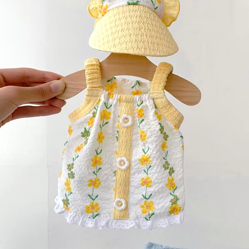 Fresh flower button sling dog clothes small dog milk dog teddy clothing pet spring and summer puppy clothing