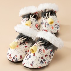 Dog Shoes Teddy Small Dog Pet Foot Covers Autumn and Winter Plus Velvet Indoor Cat All Seasons Soft Soled Shoes Dog Shoes