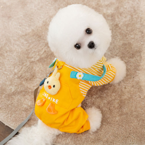 Dog clothes three-dimensional chick traction four-legged clothes Bichon small dog autumn and winter thickened warm pet clothing