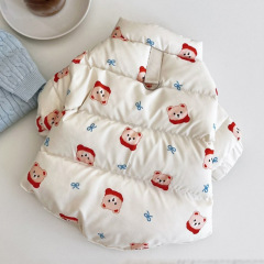 Japanese and Korean cute style Korean version of autumn and winter dog cute bear all-print cotton coat pet cat warm teddy clothes