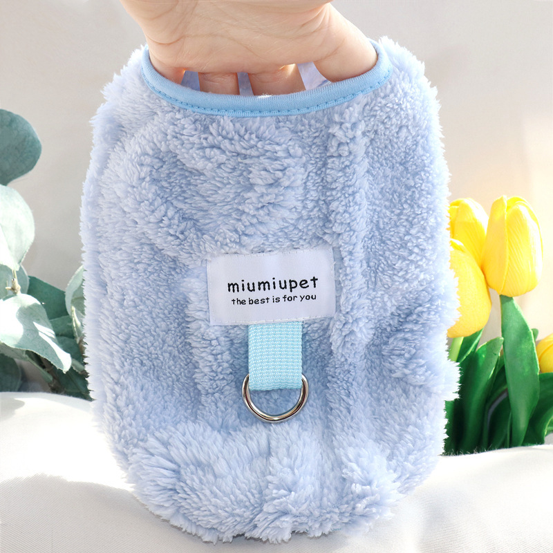Pet puppy clothes new traction small dog winter Schnauzer Bichon Teddy autumn clothing autumn and winter