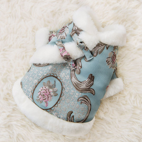 Plate buckle Tang suit puppy cotton clothes thick New Year festive autumn and winter clothes Teddy cat pet winter warm winter