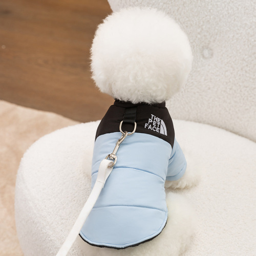 Puppy cotton coat, winter warm down cotton coat, kitten and puppy thickened two-legged traction pet clothing wholesale