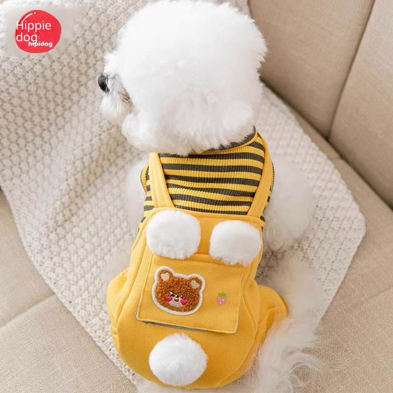 Dog warm four-legged cute rabbit fur ball thin velvet autumn and winter cat pet Teddy Bichon Pomeranian dog clothes