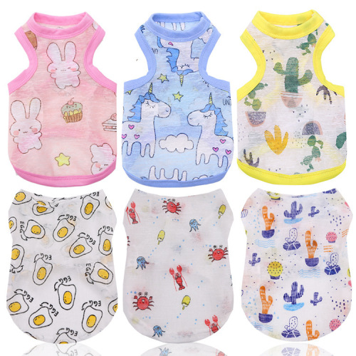 Pet small and medium-sized dog fighting cats Teddy Bichon dog clothes spring and summer sun protection and cool vest supplies