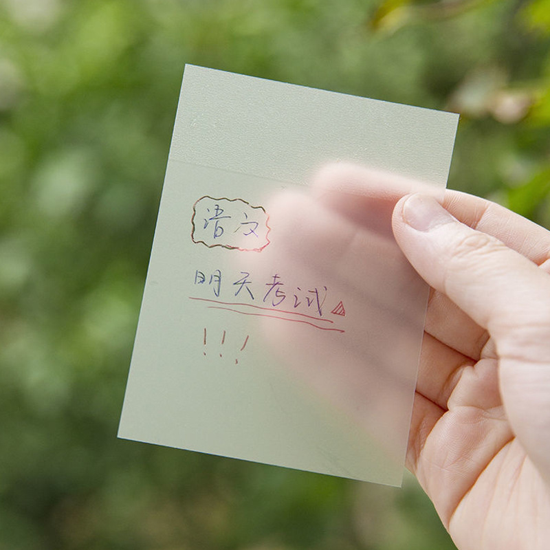 PET transparent sticky notes student notes sticky notes waterproof see-through non-covering ins style series style