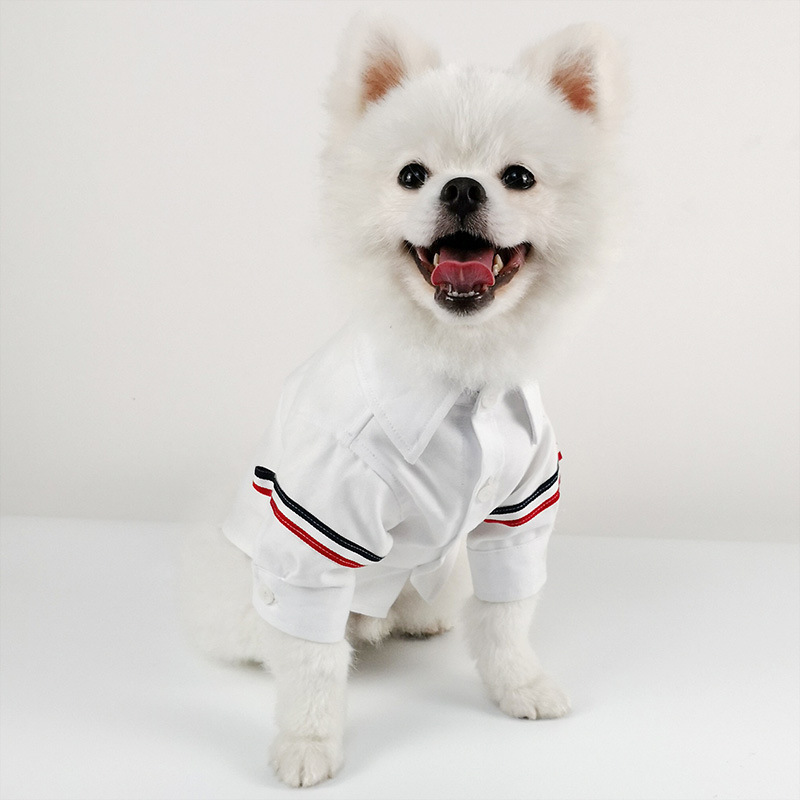 New spring, autumn and summer pet clothes boutique Japanese and Korean British style webbing dog dog fighting casual clothing shirt