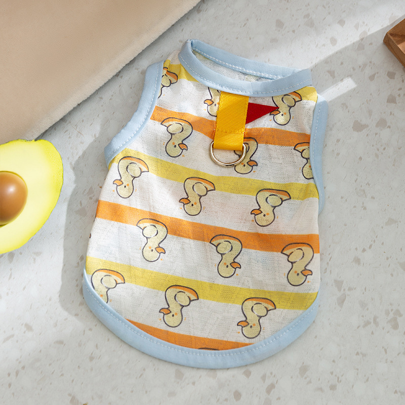 Cute cat clothes with all-over printing, breathable and thin, thin, small dog pet clothes for adult cats and kittens
