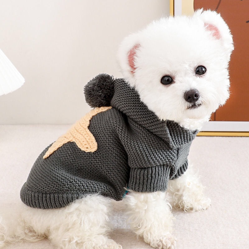 Spot cross-border popular pet clothes source factory direct sales dog and cat autumn and winter star sweaters