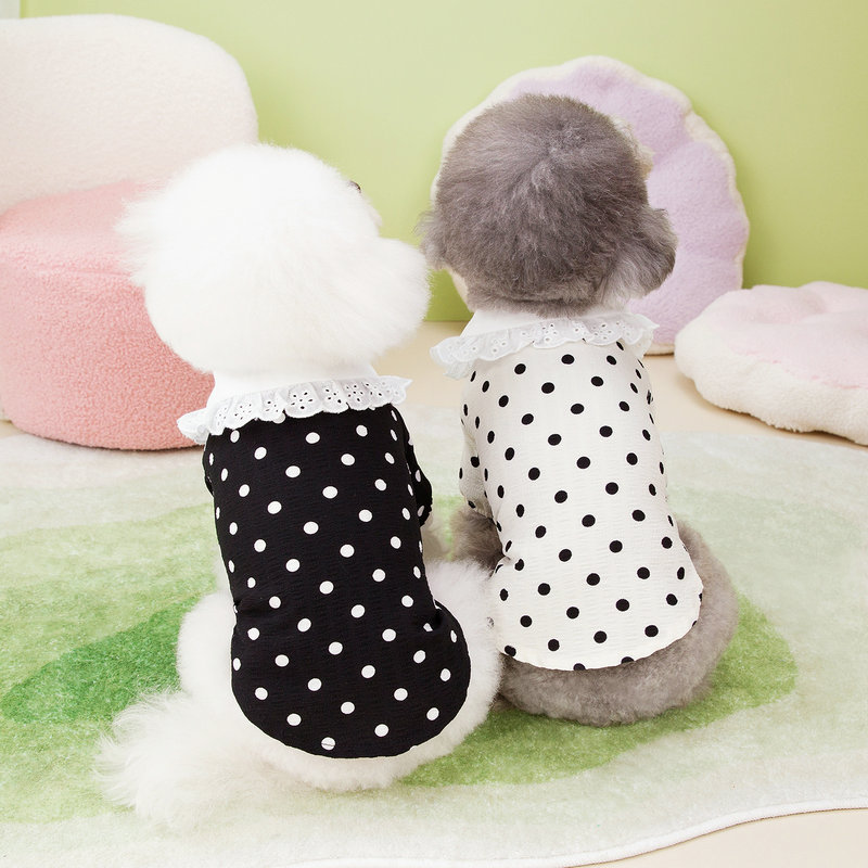 New dog clothes spring and summer thin cartoon full-print T-shirt Teddy Bichon small dog pet T-shirt two-legged clothes