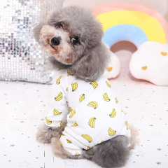 Manufacturer Spring and Autumn New Teddy Poodle Cat and Dog Pet Clothing Cotton Four-legged Pullover Cartoon Home Clothes Bottoming Pajamas