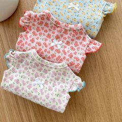 Bow floral small flying sleeve vest dog clothes cat universal teddy summer thin spring and autumn pet clothing