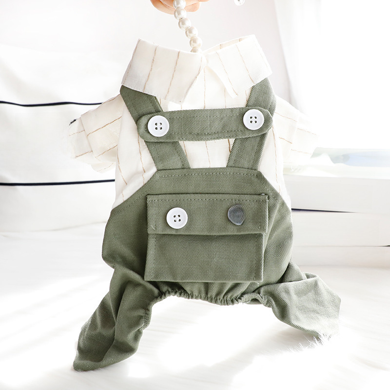 Dog clothes spring and summer thin overalls suit denim small dog Teddy Bichon pet 4539 wholesale