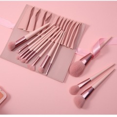 New 12 heart-beating pink makeup brush set ins girly makeup brush soft makeup tool set