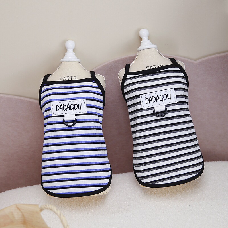 Pet dog clothes pet clothing spring and summer Bichon Teddy pet vest sling 24 simple striped sling
