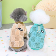 Pet dog pull-tab clothes pet legs fleece pet dog clothing autumn and winter 23 fashionable smile fleece