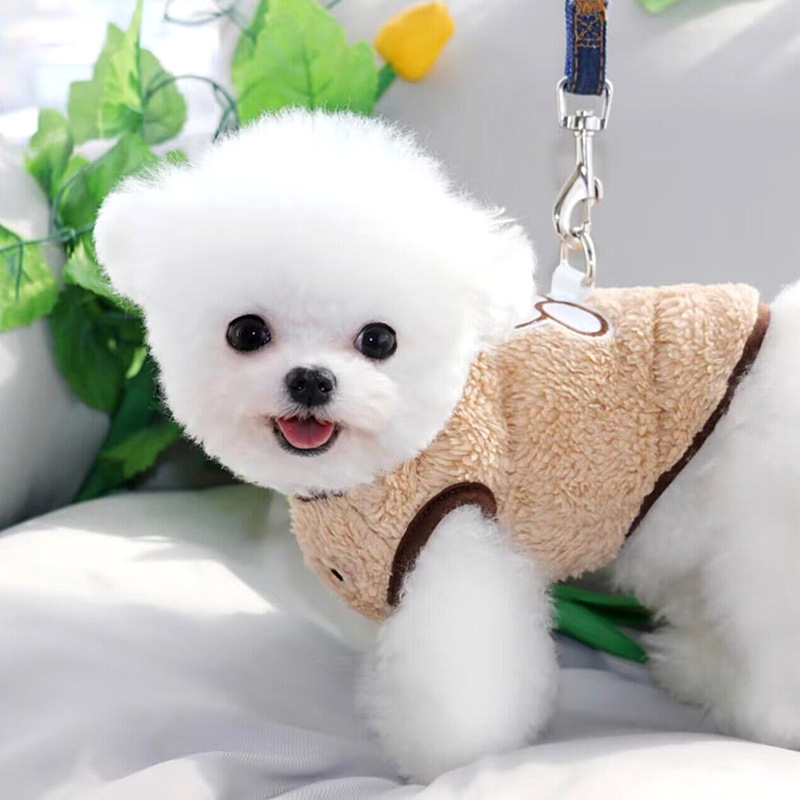 Traction puppy clothes new autumn Bichon Pomeranian pet Teddy Schnauzer small dog autumn and winter clothes