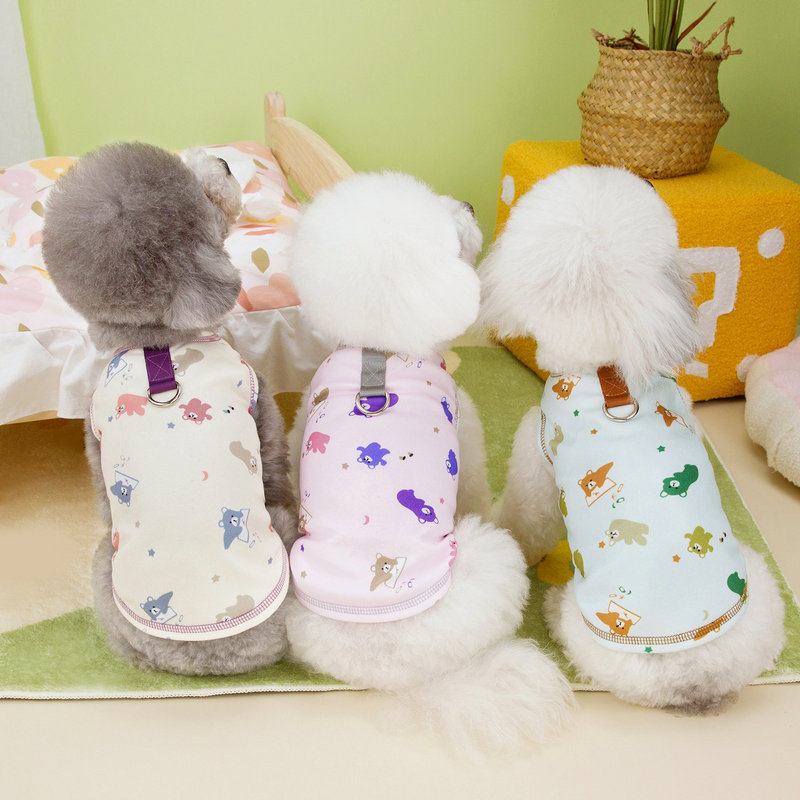 Pet Dog Clothes New Cute Thin Section Wholesale Teddy Dog Cat Clothing 24 Stars Bear Vest