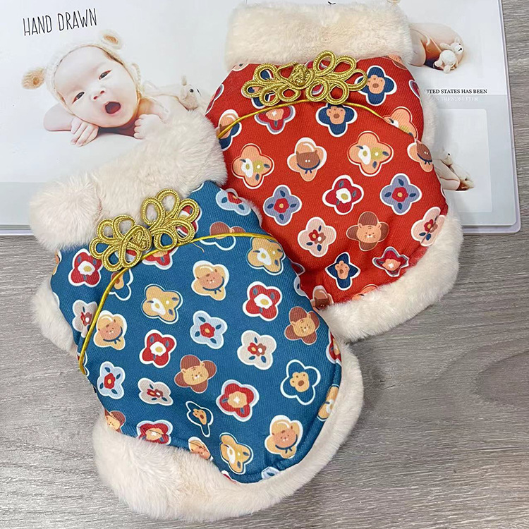 Pet clothes, dog clothes, winter clothes, warm cotton clothes, Teddy panda clothes, winter clothes, thickened and velvet