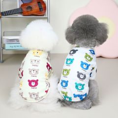 Pet Clothing 22 Happy Bear Bottoming Shirt Dog Clothes Autumn and Winter Clothes New Cat Pet Clothes Winter Style