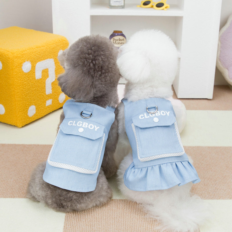 New Pet Clothes Backpack Princess Skirt Small Dog Clothes Teddy Suspender Skirt 24 Dog Couple Clothes