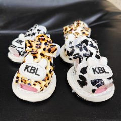 Pet dog sandals leopard print breathable shoes non-slip fashion dog shoes summer teddy French dog corgi Akita dog shoes large size