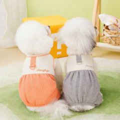 Pet dog home clothes puppy clothes new style Teddy small dog clothes 24 letter splicing four-leg pants
