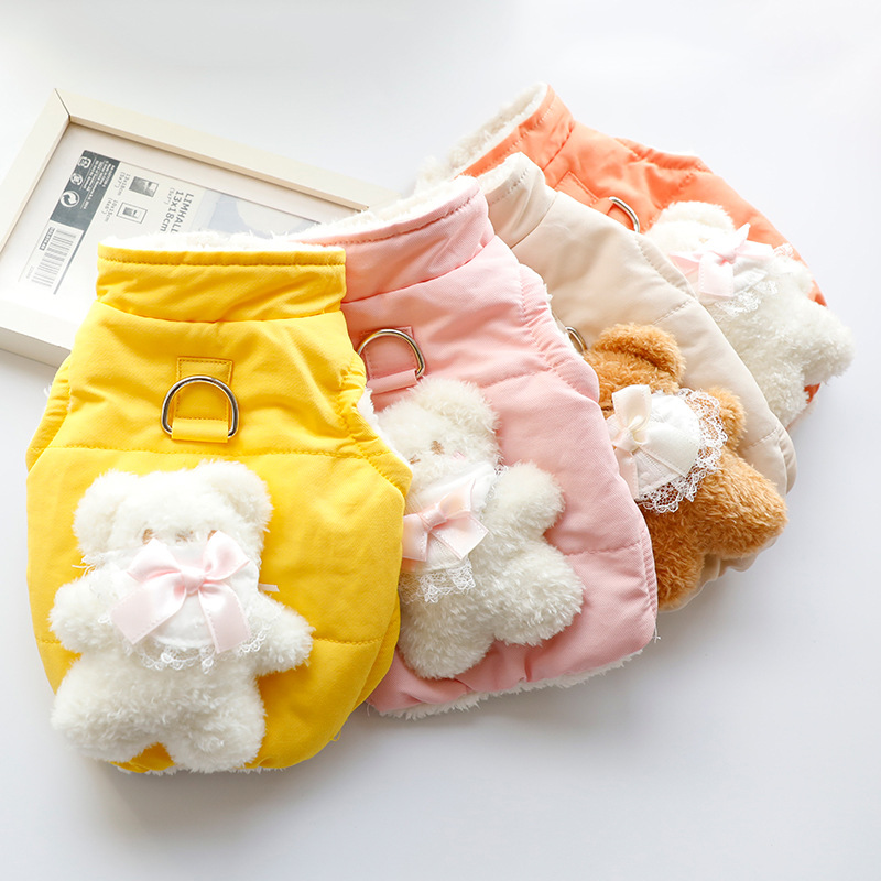 Dog Clothes Autumn and Winter Clothing Cat Princess Cotton Vest Wholesale Doll Thick Cotton Clothes Small Dog Teddy Pet 3979